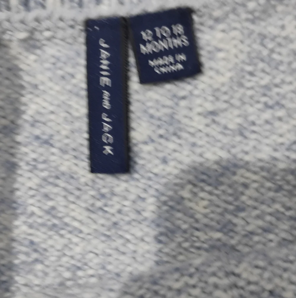 Nwot Janie And Jack Knit Heathered Blue Cotton Blend Overalls Baby  12-18 Mos